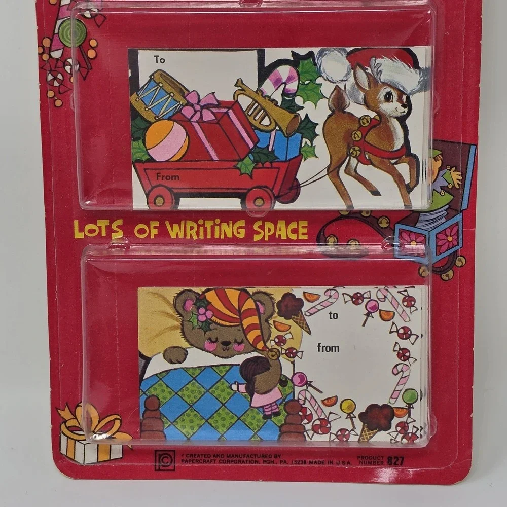 NOS 3 Packs Sealed Vintage Christmas Gift Tags Courier & Ives Cleo Papercraft